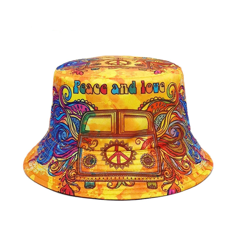 Peace And Love Pattern Bucket Hat