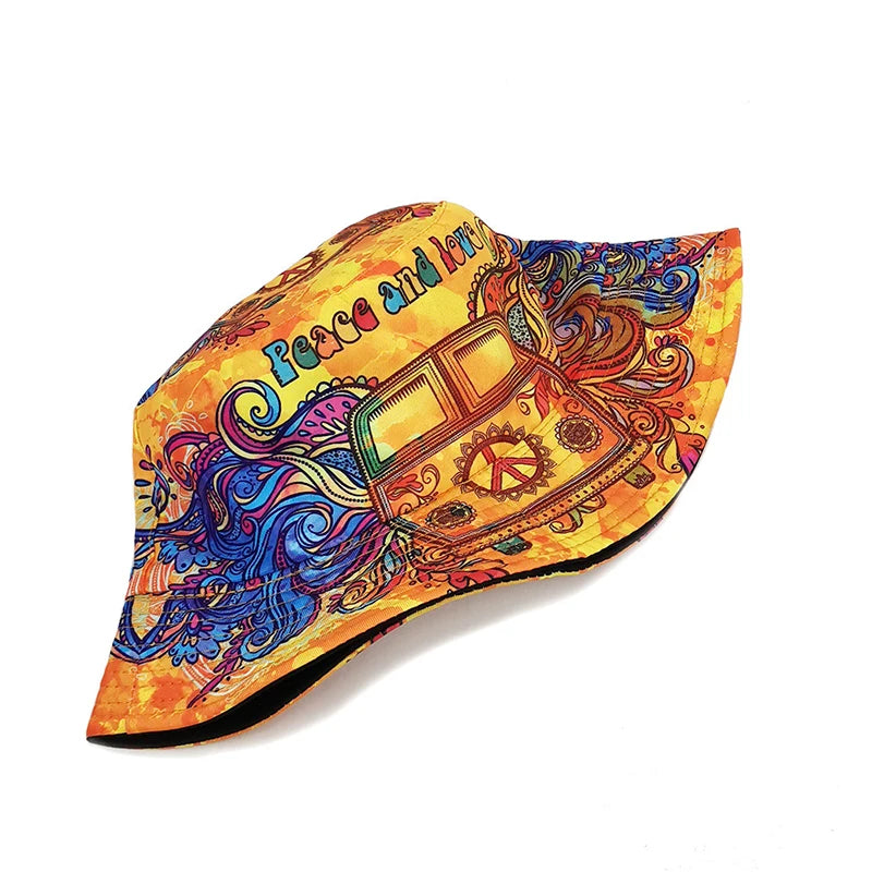 Peace And Love Pattern Bucket Hat