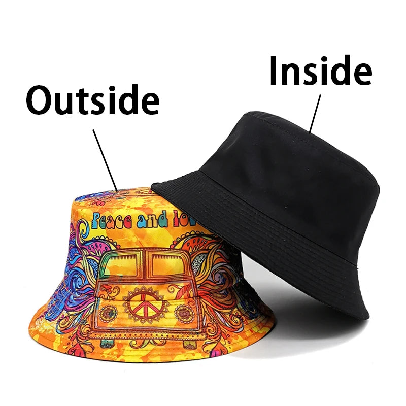 Peace And Love Pattern Bucket Hat