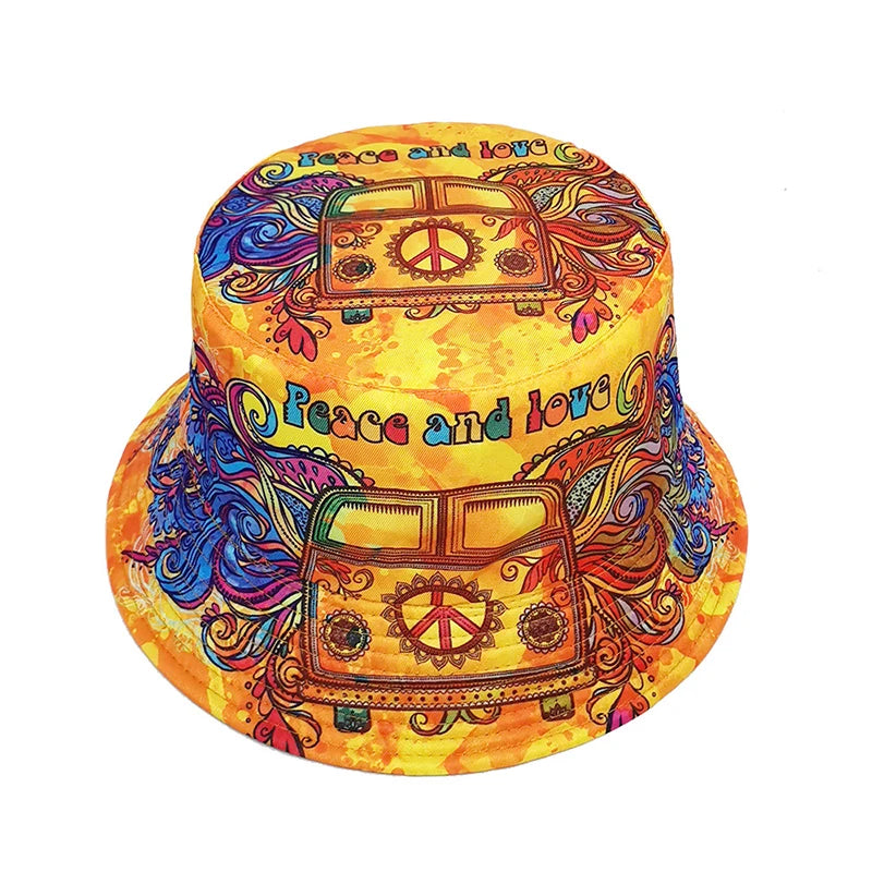 Peace And Love Pattern Bucket Hat